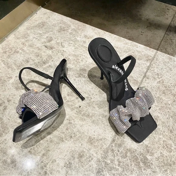 Alexander Wang Black Heels with Crystal Accents